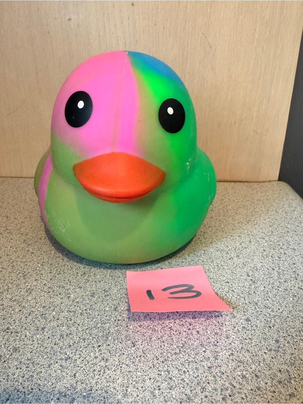 New Tiktok Viral Jumbo 5" XL Squishy Duck Rainbow Tie Dye Toymendous 3+ Green 13
